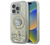 CG MOBILE Hello Kitty HKHMP16LLGDIH - Carcasa para iPhone 16 Pro de 6,3", color blanco y dorado