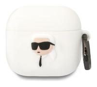 CG Mobile Karl Lagerfeld 3D Silicone NFT - Funda para AirPods 4 (silicona), color blanco