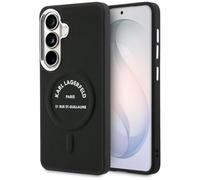 CG MOBILE Karl Lagerfeld Anillo en relieve con logotipo de RSG compatible con MagSafe Funda para Samsung Galaxy S26 Plus (Negro)