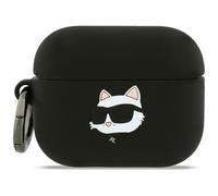 CG Mobile Karl Lagerfeld - Carcasa de silicona para AirPods Pro 3, diseño de cabeza de chaupette, color negro