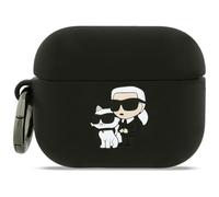 CG Mobile Karl Lagerfeld - Carcasa de silicona para AirPods Pro 3, diseño de Karl y Chaupette, color negro