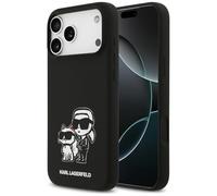 CG MOBILE Karl Lagerfeld - Carcasa de silicona para iPhone 17 Pro Max con dibujo K&C y logotipo compatible con MagSafe