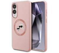 CG Mobile Karl Lagerfeld - Carcasa de Silicona para Samsung Galaxy S25 Edge (Doble Cabezal y círculos), Color Rosa