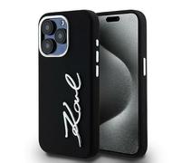 CG MOBILE Karl Lagerfeld - Carcasa para iPhone 15 Pro Max (silicona), diseño de script, color negro