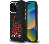CG MOBILE Karl Lagerfeld - Carcasa para iPhone 16 Pro Max (silicona), diseño de corazón, color negro