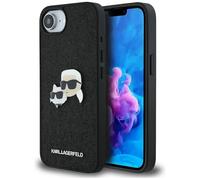 CG MOBILE Karl Lagerfeld - Carcasa para iPhone 16e (metal, con purpurina), color negro