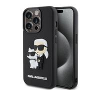 CG Mobile Karl Lagerfeld - Funda de Goma 3D con NFT Karl & Choupette para iPhone 15 Pro, Color Negro