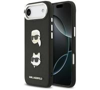 CG Mobile - Carcasa Karl Lagerfeld FW Grained Karl & Choupette para iPhone 17 Air (Negro)