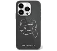 CG MOBILE Karl Lagerfeld IML - Carcasa rígida para iPhone 16 Pro MAX con Diamantes de imitación con Logotipo de Karl Head, Perfil Delgado, Ligera, fácil de Poner a presión, protección contra caídas