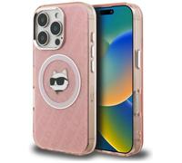 CG MOBILE Karl Lagerfeld IML Choupette Head Logo compatible con MagSafe Funda para iPhone 16 Pro (rosa)