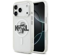 CG MOBILE Karl Lagerfeld IML Glitzer Karl & Choupette - Carcasa para iPhone 17 Pro (transparente)
