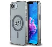 CG Mobile Karl Lagerfeld IML Metal Karl & Choupette Heads - Carcasa para iPhone 16e (Compatible con MagSafe), Color Negro