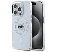 CG Mobile Karl Lagerfeld IML Metal Karl Head - Carcasa para iPhone 15 Pro MAX Compatible con MagSafe, Color Blanco