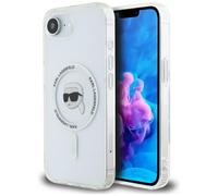 CG Mobile Karl Lagerfeld IML Metal Karl Head - Carcasa para iPhone 16e (Compatible con MagSafe), Color Blanco