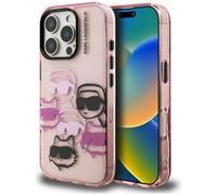 CG Mobile Karl Lagerfeld IML Multi K&C Head Pattern - Carcasa para iPhone 16 Pro MAX, Color Rosa