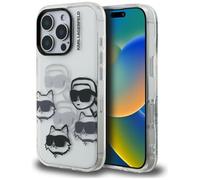 CG MOBILE Karl Lagerfeld IML Multi K&C Head Pattern - Carcasa para iPhone 16 Pro Max, transparente