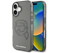 CG Mobile Karl Lagerfeld IML Rhinestones Karl Head - Carcasa para iPhone 16, Color Negro