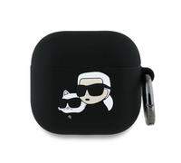 CG Mobile Karl Lagerfeld Karl & Chaupette Head 3D de silicona para AirPods 4 (negro)