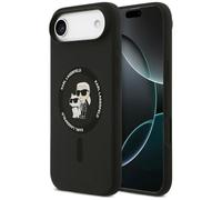 CG MOBILE Karl Lagerfeld Karl & Choupette - Anillo de silicona compatible con funda MagSafe para iPhone 17 Air, color negro