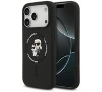 CG MOBILE Karl Lagerfeld Karl & Choupette - Anillo de silicona compatible con funda MagSafe para iPhone 17 Pro, color negro
