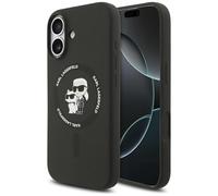 CG MOBILE Karl Lagerfeld Karl & Choupette - Anillo de silicona compatible con funda MagSafe para iPhone 17, color negro