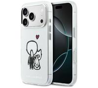 CG MOBILE Karl Lagerfeld Karl & Choupette - Carcasa trasera compatible con MagSafe para iPhone 17 Pro (transparente)