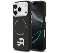CG MOBILE Karl Lagerfeld Karl & Choupette Pins compatible con MagSafe Funda para iPhone 17 Pro (Negro)