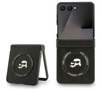 Funda Para Galaxy Z Flip7 Karl Lagerfeld MagSafe De Cuero Sintético Negro