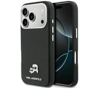 CG MOBILE Karl Lagerfeld Karl & Choupette Saffiano - Funda para iPhone 17 Pro Max compatible con MagSafe (negro)