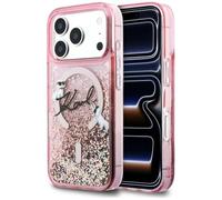 CG MOBILE Karl Lagerfeld Karl Script Log - Carcasa para iPhone 17 Pro Max compatible con MagSafe (rosa)