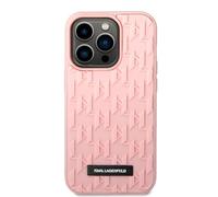 CG MOBILE Karl Lagerfeld KLHCP14LRUPKLPP - Carcasa rígida para iPhone 14 Pro de 6,1 Pulgadas, Color Rosa y Rosa con Monograma 3D