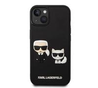 CG MOBILE Karl Lagerfeld KLHCP14M3DRKCK - Carcasa rígida para iPhone 14 Plus de 6,7", diseño de Karl & Choupette Ikonik 3D, Color Negro