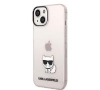 CG MOBILE Karl Lagerfeld KLHCP14MCTTRI Funda rígida para iPhone 14 Plus 6.7 Pulgadas Cuerpo Choupette Transparente Rosa