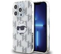CG Mobile Karl Lagerfeld KLHCP15LHKLPCHT - Carcasa rígida para iPhone 15 Pro de 6,1", diseño de Cabeza y Monograma