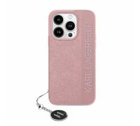 CG Mobile Karl Lagerfeld KLHCP15SPSAKDGCP - Carcasa rígida para iPhone 15/14/13 de 6,1", diseño de diamantes de imitación, color rosa