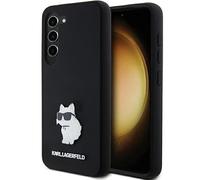 "CG MOBILE Karl Lagerfeld KLHCS23SSMHCNPK Funda para S23 S911 Funda rígida Negra Silicona Choupette Pin de Metal