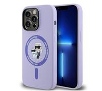 CG Mobile Karl Lagerfeld KLHMP14LSCMKCRHU - Carcasa de Silicona para iPhone 14 Pro de 6,1 Pulgadas, diseño de Karl & Choupette, Color Morado