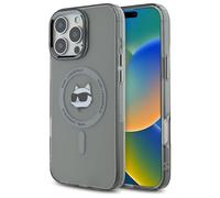 CG Mobile Karl Lagerfeld KLHMP16LHLSCHK - Carcasa rígida para iPhone 16 Pro de 6,3", diseño de Cabeza de choupette de Metal IML