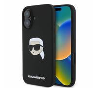 Karl Lagerfeld Karl Head Funda de silicona negra para Magsafe - iPhone 16