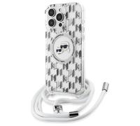 CG Mobile Karl Lagerfeld KLHMP16XHCKLCT - Carcasa para iPhone 16 Pro MAX de 6,9 Pulgadas, Transparente con Licencia IML Crossbody Monogram Karl & Choupette Head Compatible con MagSafe