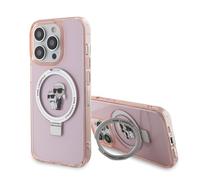 CG MOBILE Karl Lagerfeld Magfit - Funda con Soporte de Anillo para iPhone 15 Pro MAX (Rosa)