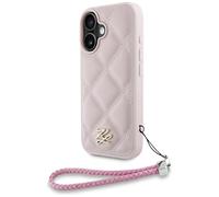 CG Mobile Karl Lagerfeld Quilted Initial Logo & Chain Strap - Carcasa para iPhone 16, Color Rosa