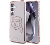 CG Mobile Karl Lagerfeld Rhinestones Karl Head Logo - Carcasa para Samsung Galaxy S25, Color Rosa