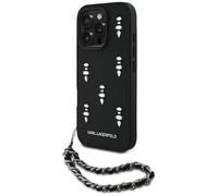 CG MOBILE Karl Lagerfeld Saffiano Crystals - Carcasa para iPhone 16 Pro Max, color negro