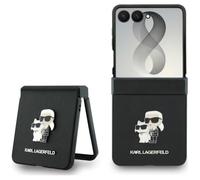 CG MOBILE Karl Lagerfeld Saffiano Karl & Choupette Pin - Carcasa para Samsung Galaxy Z Flip8, color negro