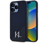 CG MOBILE Karl Lagerfeld Silicone Shadow Metal Initial - Carcasa para iPhone 15 Pro Max compatible con MagSafe (negro)