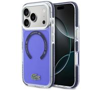 CG MOBILE Lacoste - Carcasa transparente a prueba de golpes compatible con MagSafe para iPhone 17 Pro Max (Marina)