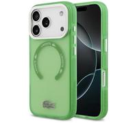 CG MOBILE Lacoste - Carcasa transparente a prueba de golpes compatible con MagSafe para iPhone 17 Pro (verde)