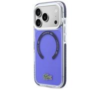 CG MOBILE Lacoste - Carcasa transparente a prueba de golpes compatible con MagSafe para iPhone 17 Pro (Marina)