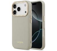 CG MOBILE Lacoste Champs Elysees Gold Logo Compatible con MagSafe Funda para iPhone 17 Pro (Taupe)
